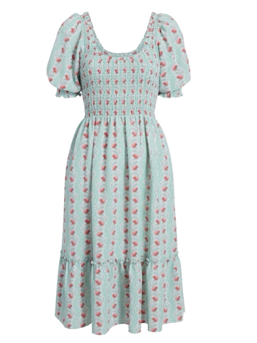 Hill House Mint Midi Dress with Pink Floral
